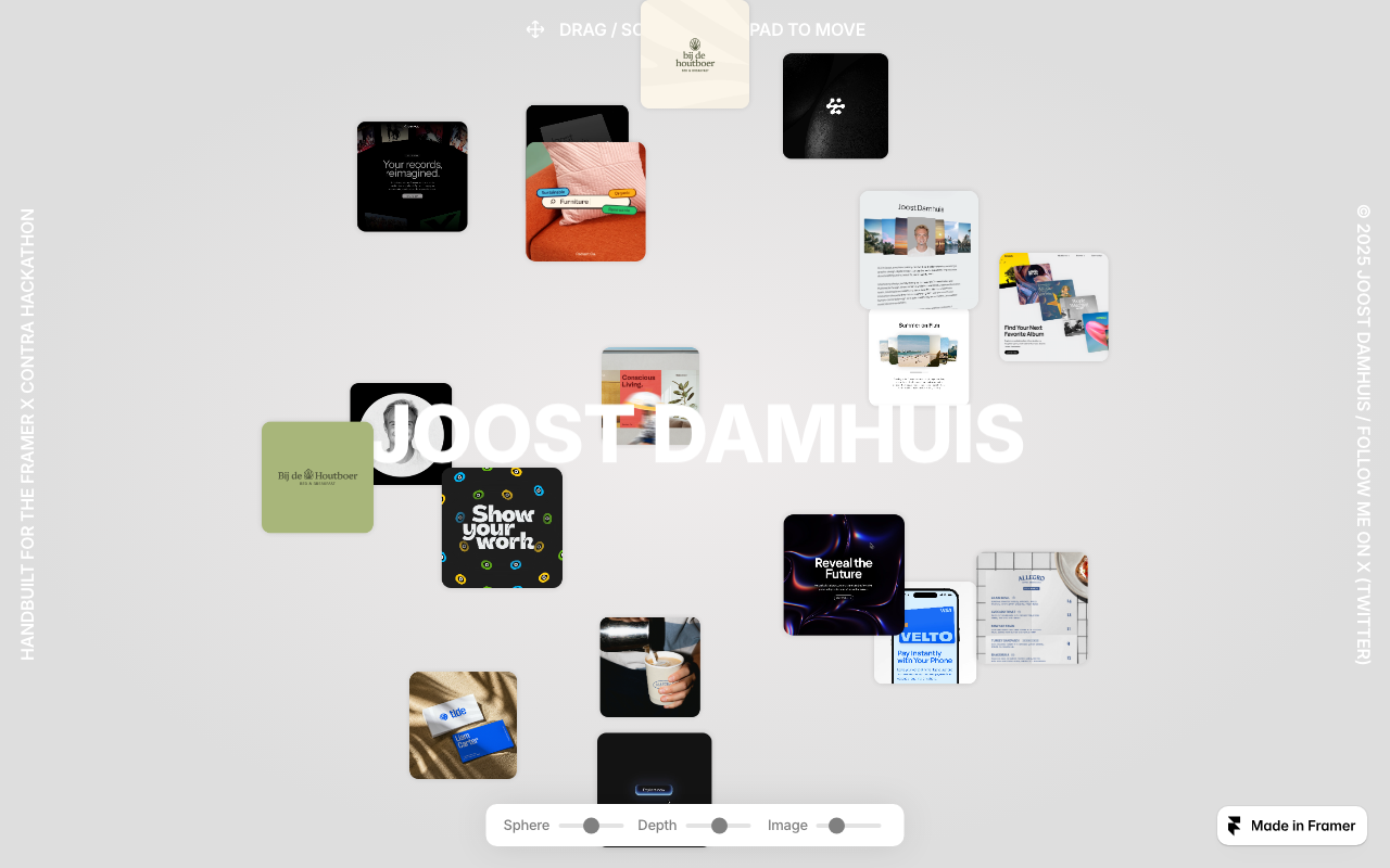 Interactive Spherical Portfolio | Joost Damhuis