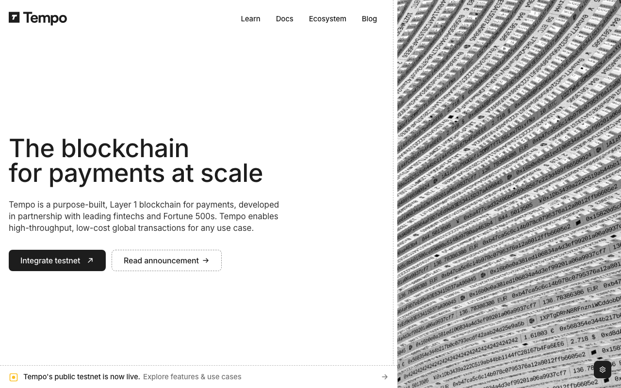 Tempo the blockchain designed for payments